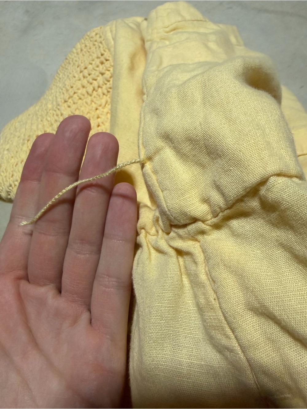 Pact cotton linen blend Light Yellow Button-Front Sundress large - Picture 7 of 11
